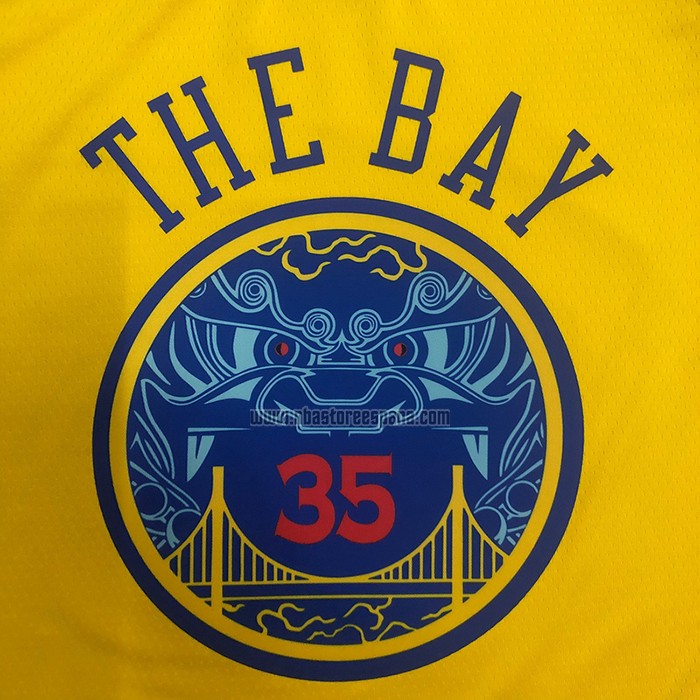 Camiseta Golden State Warriors Kevin Durant NO 35 Ciudad Amarillo